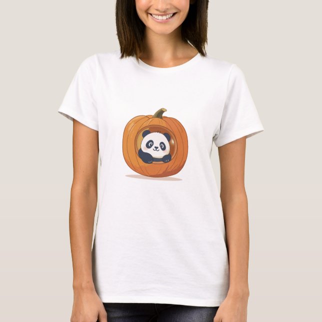 Camiseta Cute Halloween Pumpkin Panda (Anverso)
