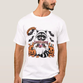 Camiseta Cute Halloween Raccoon Ghostly