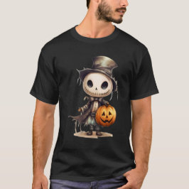 Camiseta Cute Halloween Skeleton Pumpkin Art - Otoño Spook