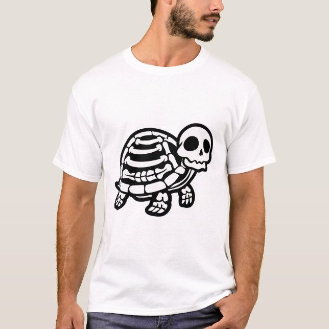 Camiseta Cute Halloween Turtle Skeleton Tortoise Fossiers A (Anverso)
