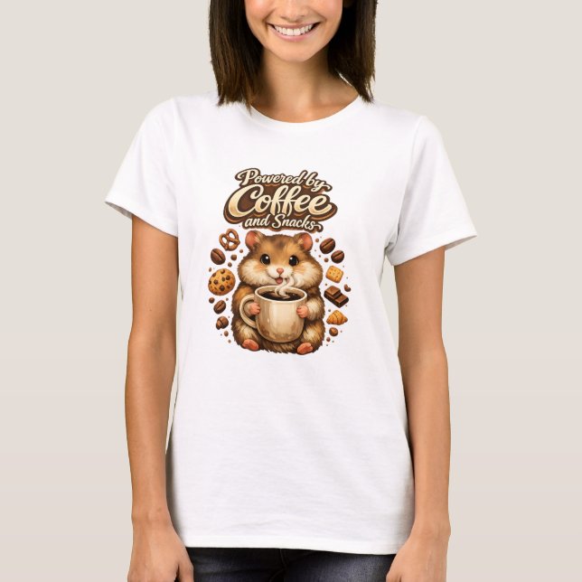 Camiseta Cute Hamster Coffee Lover Funny Coffee Hamster Des (Anverso)