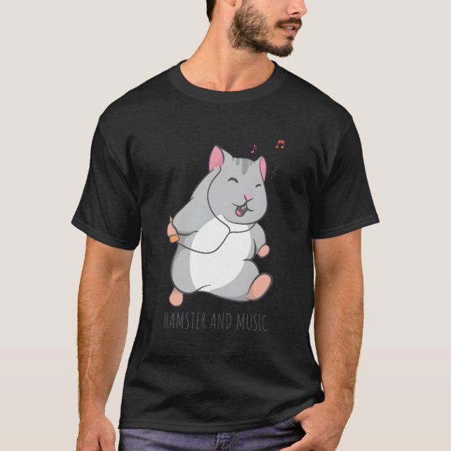 Camiseta Cute Hamster Funny Rodent Music (Anverso)