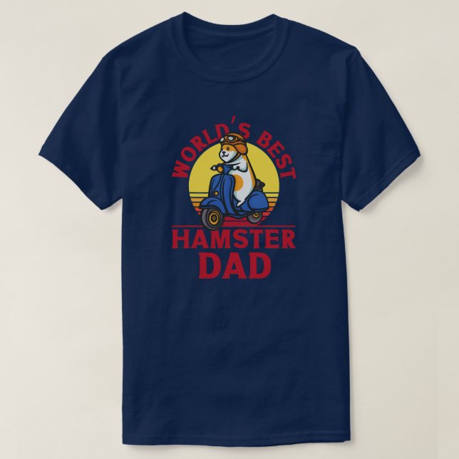 Camiseta Cute Hamster Papá Padre Retro Motor Scooter (Diseño del anverso)