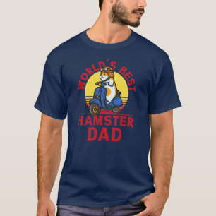 Camiseta Cute Hamster Papá Padre Retro Motor Scooter