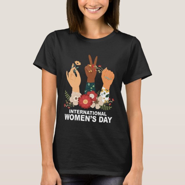 Camiseta Cute Hands International Womens Day 8 March Happy  (Anverso)