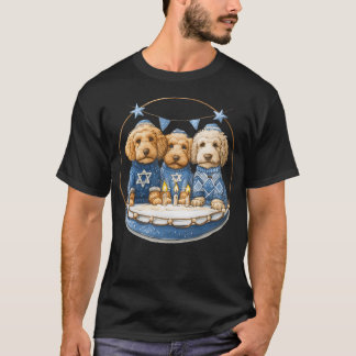 Camiseta Cute Hanukkah Goldendoodle Dogs Menorah Doodle Can