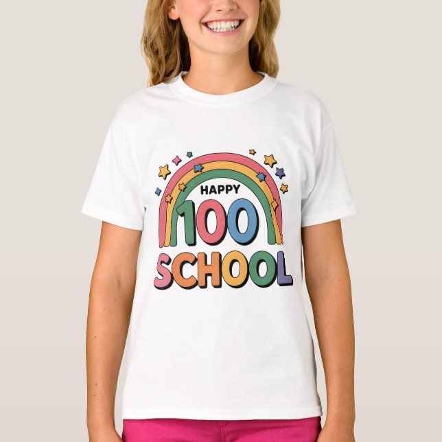 Camiseta Cute Happy 100 Days of School Tee (Anverso)