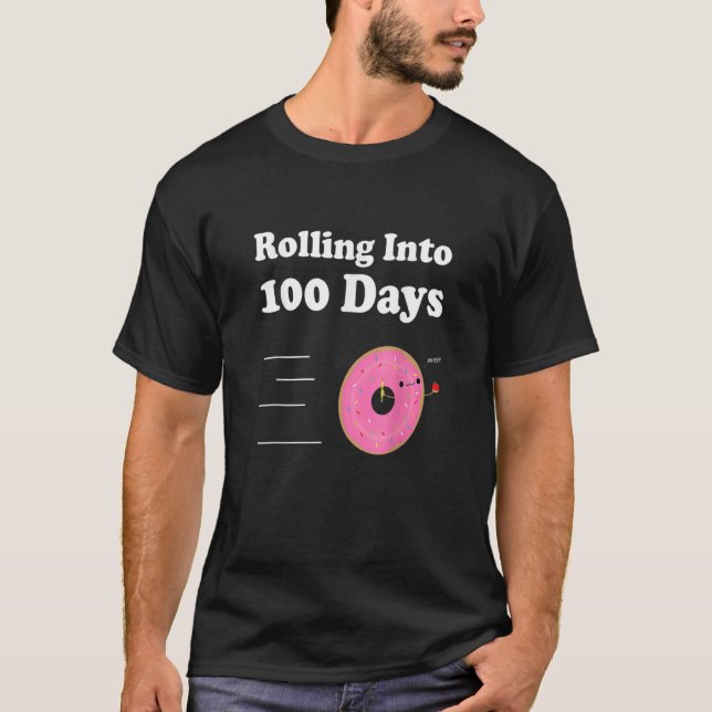 Camiseta Cute Happy 100th Day Of School Rolling Strawberry  (Anverso)