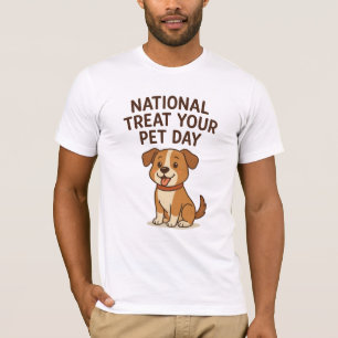 Camiseta Cute Happy Dog Tee   National Treat Your Pet Day