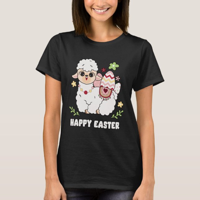 Camiseta Cute Happy Easter Day Egg Hunt Boys Girls Kids She (Anverso)