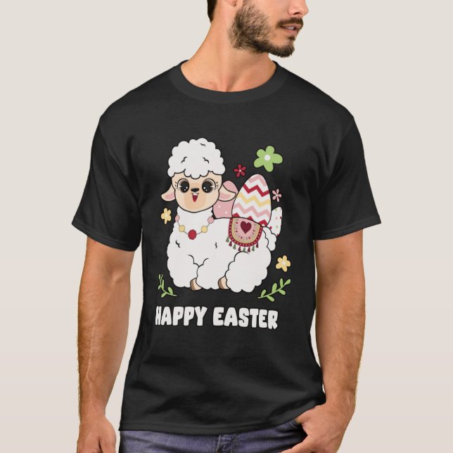 Camiseta Cute Happy Easter Day Egg Hunt Boys Girls Kids She (Anverso)