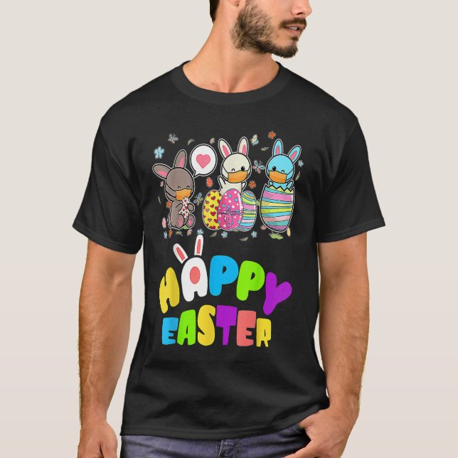Camiseta Cute   Happy Easter Eggs Quarantine Bunnies (Anverso)