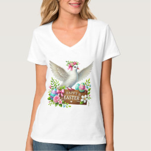 Camiseta Cute Happy Easter paloma
