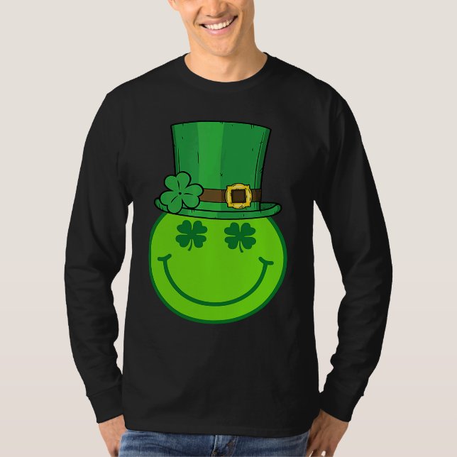 Camiseta Cute Happy Face Leprechaun  St Patricks Day Irish  (Anverso)