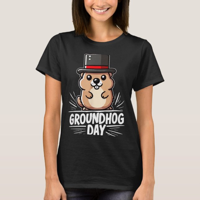 Camiseta Cute Happy Groundhog Day February 2nd Phils Holida (Anverso)
