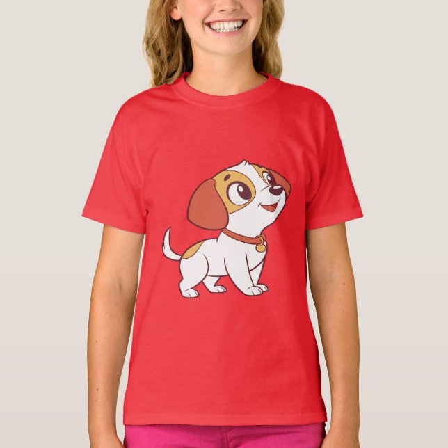 Camiseta Cute Happy Puppy Kids T-Shirt (Anverso)