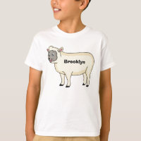 Cute happy sheep cartoon illustration