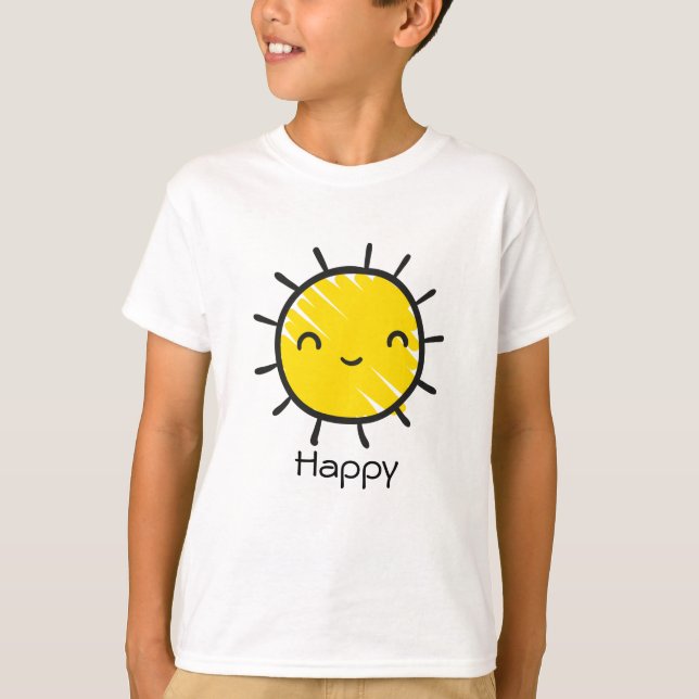 Camiseta Cute Happy Smile Sunshine Personalizado Textos (Anverso)