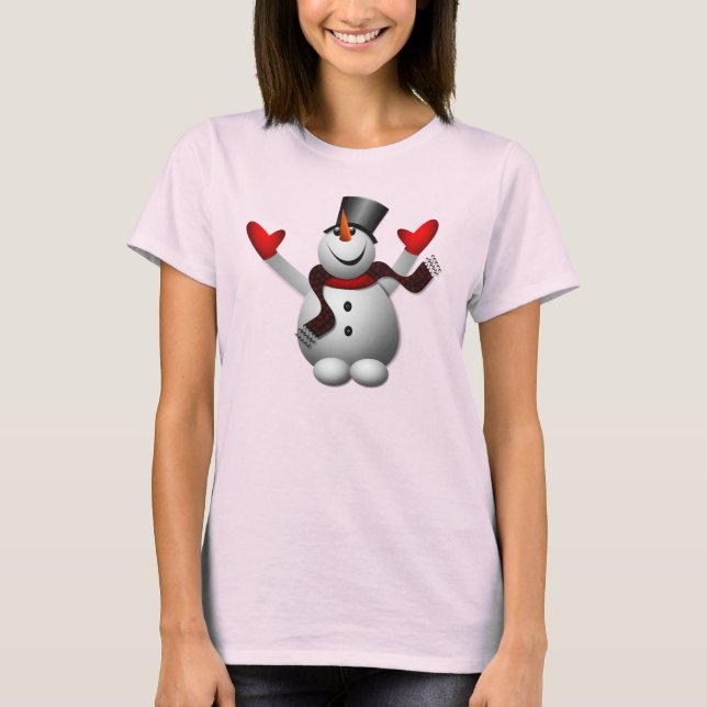 Camiseta Cute Happy Snowman (Anverso)