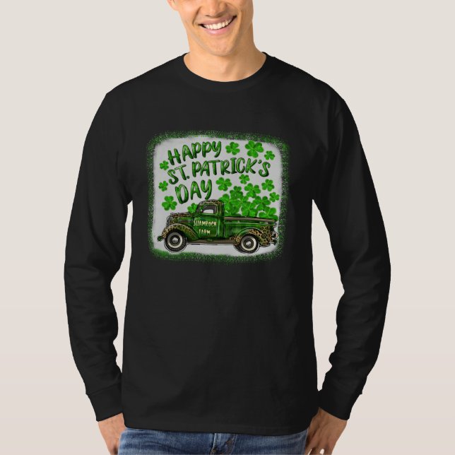 Camiseta Cute Happy St Patrick s Day Leopard Shamrock Farm  (Anverso)