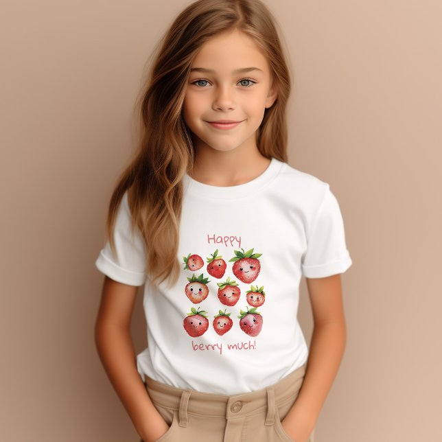 Camiseta Cute Happy Strawberry (Subido por el creador)