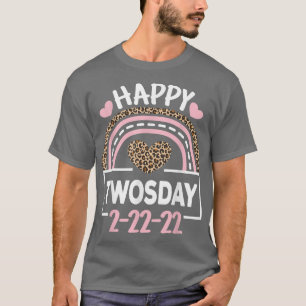 Camiseta Cute Happy Twosday 222222 Arcoiris Rosado 22 de Fe