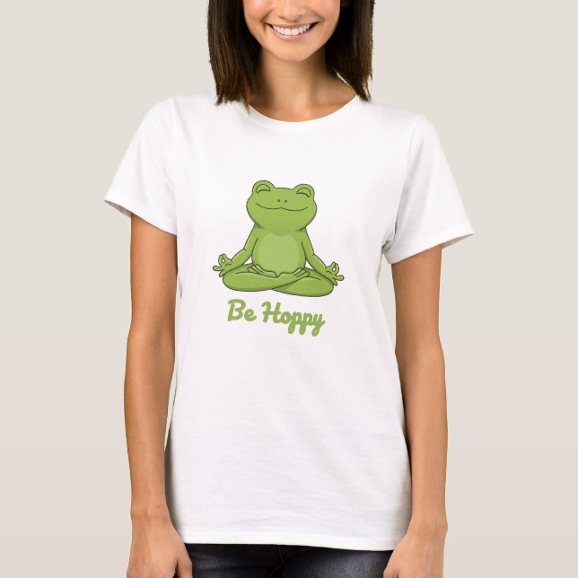 Camiseta Cute Happy Zen Frog Meditation (Anverso)