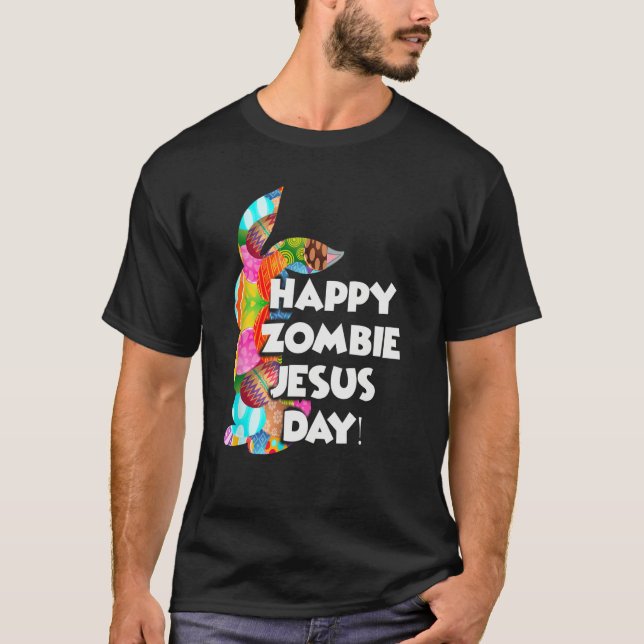 Camiseta Cute Happy Zombie Jesus Day Easter Bunny For Men W (Anverso)
