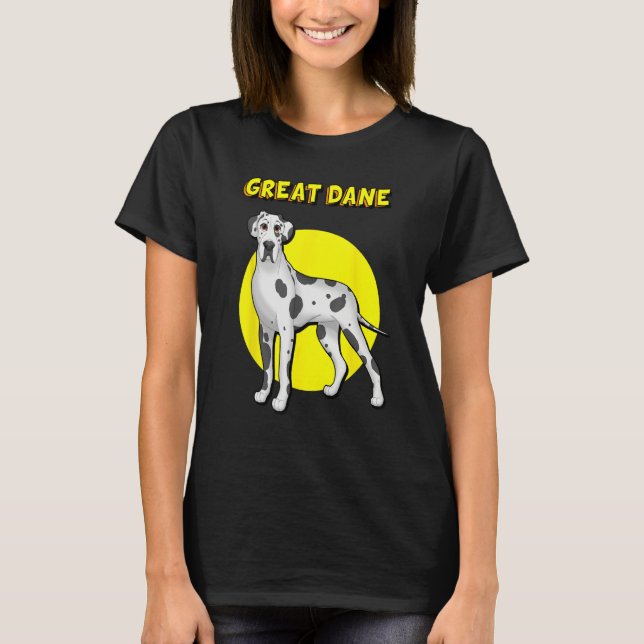 Camiseta Cute Harlequin Great Dane (Anverso)