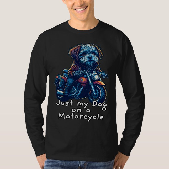 Camiseta Cute Havanese riding on a motorcycle  Christmas  2 (Anverso)