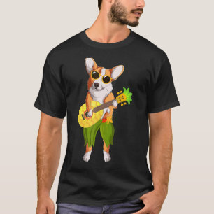Camiseta Cute hawaiano Corgi Pineapple Ukulele Hawaii Summe