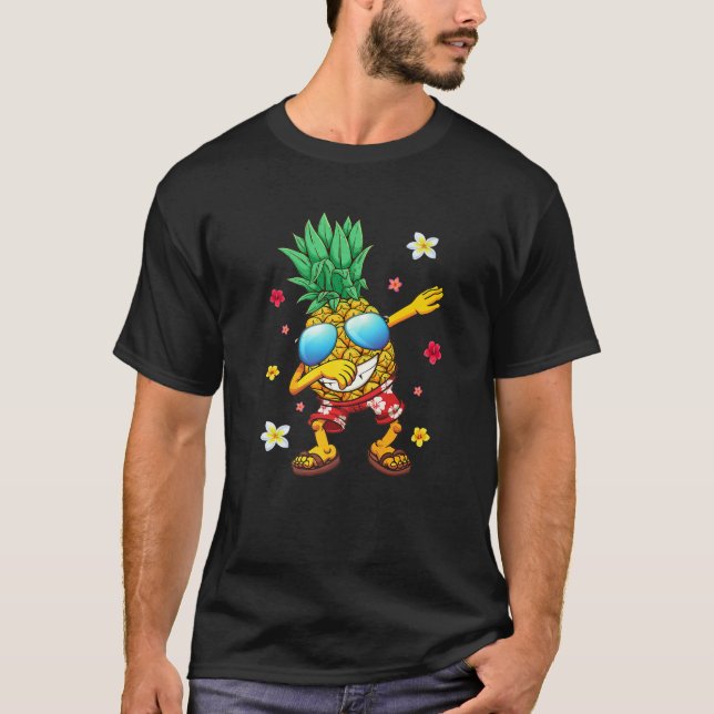 Camiseta Cute hawaiano Dabbing Pineapple Hawaii Beach Summe (Anverso)