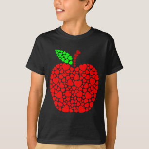 Camiseta Cute Heart Apple Rojo Hombres Mujeres Divertido Re
