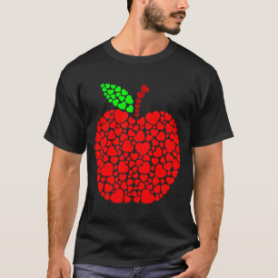 Camiseta Cute Heart Apple Rojo Hombres Mujeres Divertido Re
