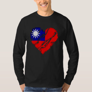 Camiseta Cute Heart Bandera de Taiwán Me encanta Taiwán Ta
