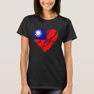 Camiseta Cute Heart Bandera de Taiwán Me encanta Taiwán  Ta