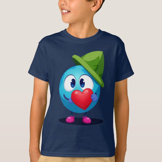 Camiseta Cute Heart Emoji Cartoon T-Shirt for Kids (Anverso)
