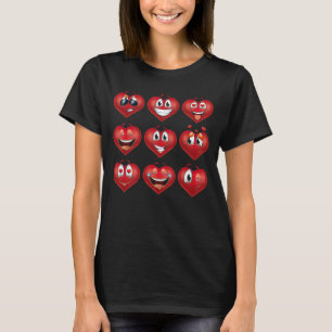 Camiseta Cute Heart Emojis Gift Valentines Day Emoji