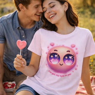 Camiseta Cute Heart Eyes Emoji Love Kawaii T-Shirt