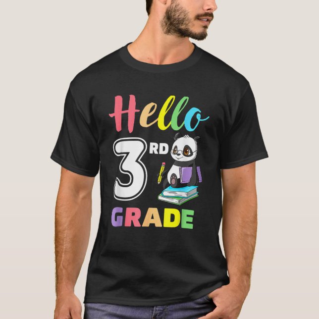 Camiseta Cute Heart Hello 3rd Grade First Day Back To Schoo (Anverso)
