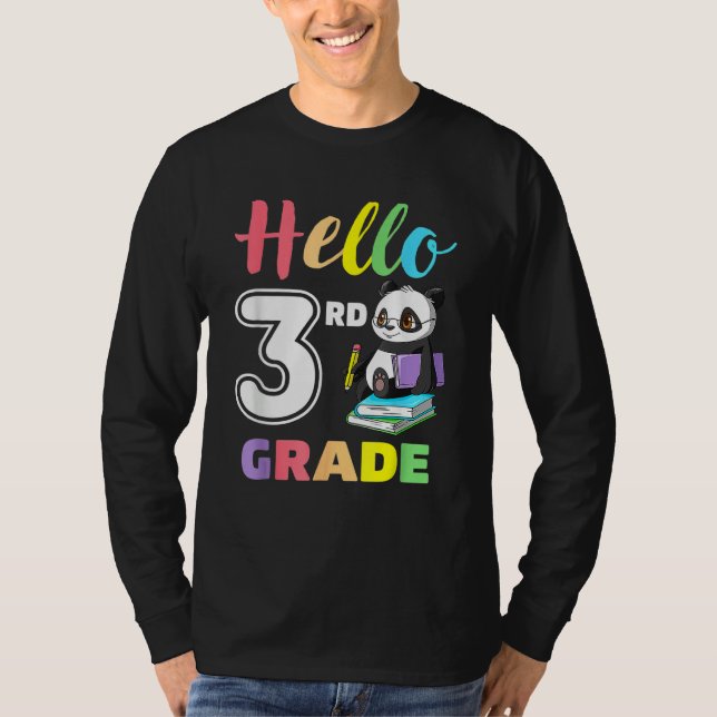 Camiseta Cute Heart Hello 3rd Grade First Day Back To Schoo (Anverso)