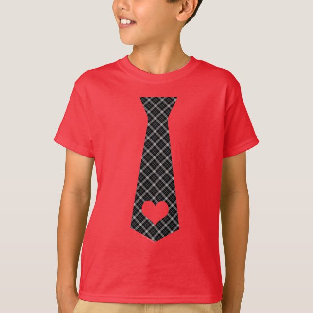 Camiseta Cute Heart Necktie Business Love Boys Valentine (Anverso)