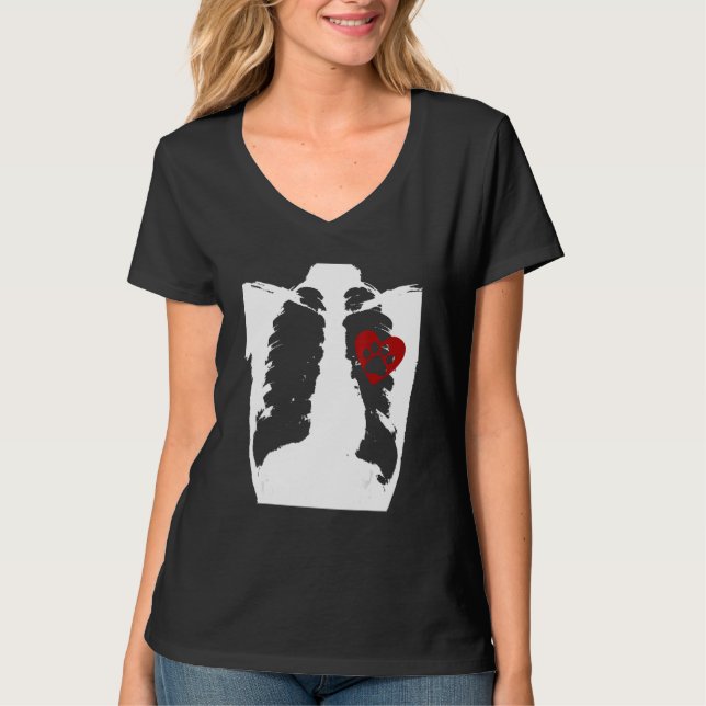 Camiseta Cute Heart Paw Print Design for Cat Lovers  Puppy  (Anverso)