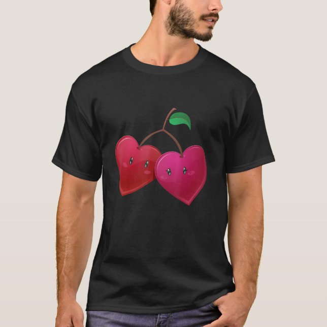 Camiseta Cute Heart-Shaped Cherries (Anverso)