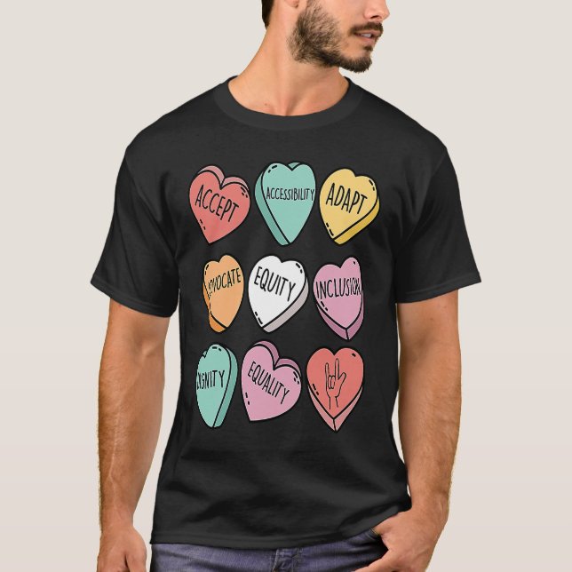 Camiseta Cute Heart Valentines Day Love Special Education T (Anverso)
