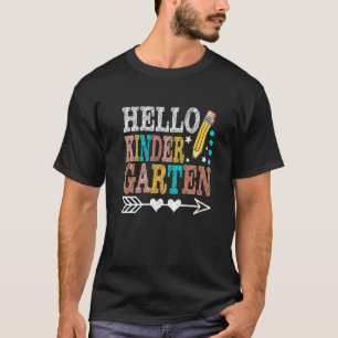 Camiseta Cute Heart Vintage Hola Estudiantes de Kindergarte