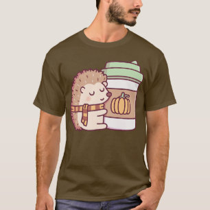Camiseta Cute Hedgehog Abrazo Calabaza Spice Latte
