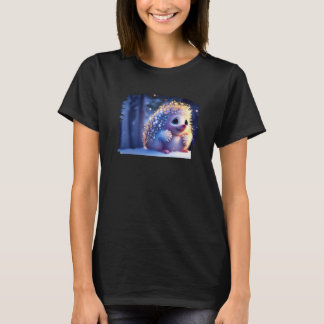 Camiseta Cute Hedgehog Animated Winter Snow Animal