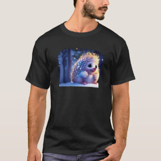 Camiseta Cute Hedgehog Animated Winter Snow Animal