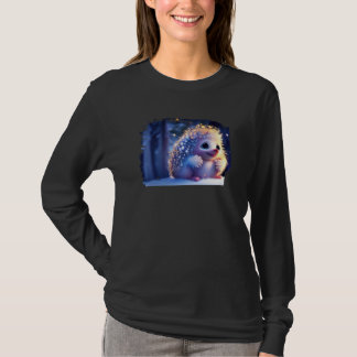 Camiseta Cute Hedgehog Animated Winter Snow Animal